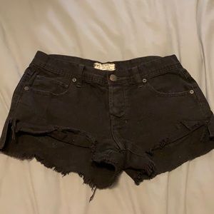 Black Free People Jean Shorts